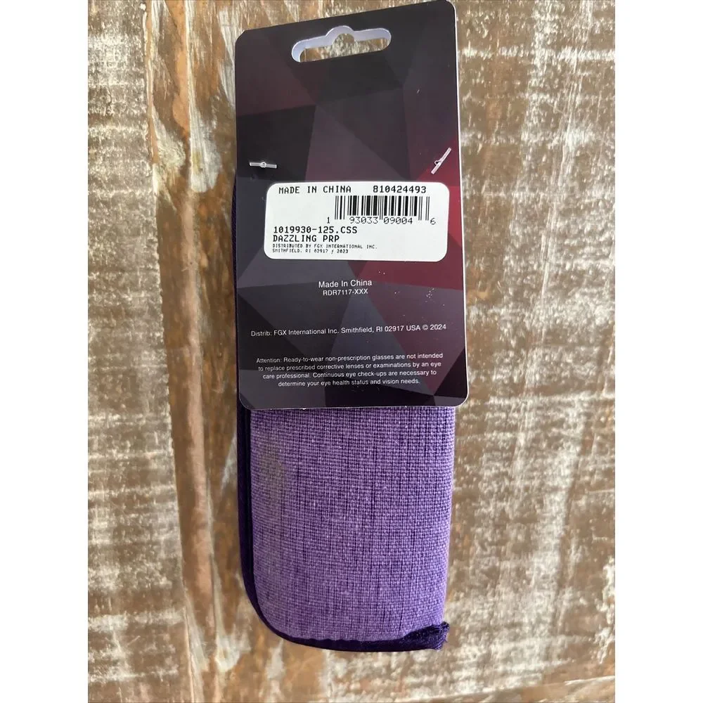 Foster Grant Simply Specs Premium Reading Glasses With Case Dazzling Purple 1.25